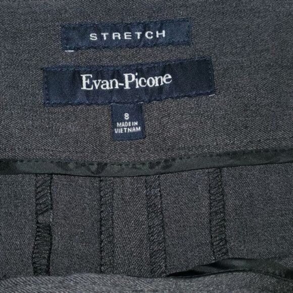 Evan Picone Sz. 8 Stretch Dark Gray Flared Dress Slacks - Picture 6 of 7